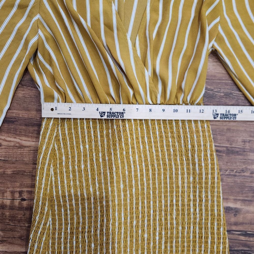 Forever 21 Mustard and White Striped Long Sleeve Dress - Picture 7 of 11